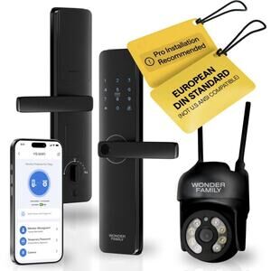 Smart Mortise Lock WiFi Camera Fingerprint RFID Keypad App Control EU DIN Door